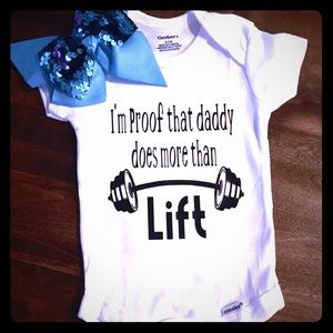 Gym baby onesie (bow not included)